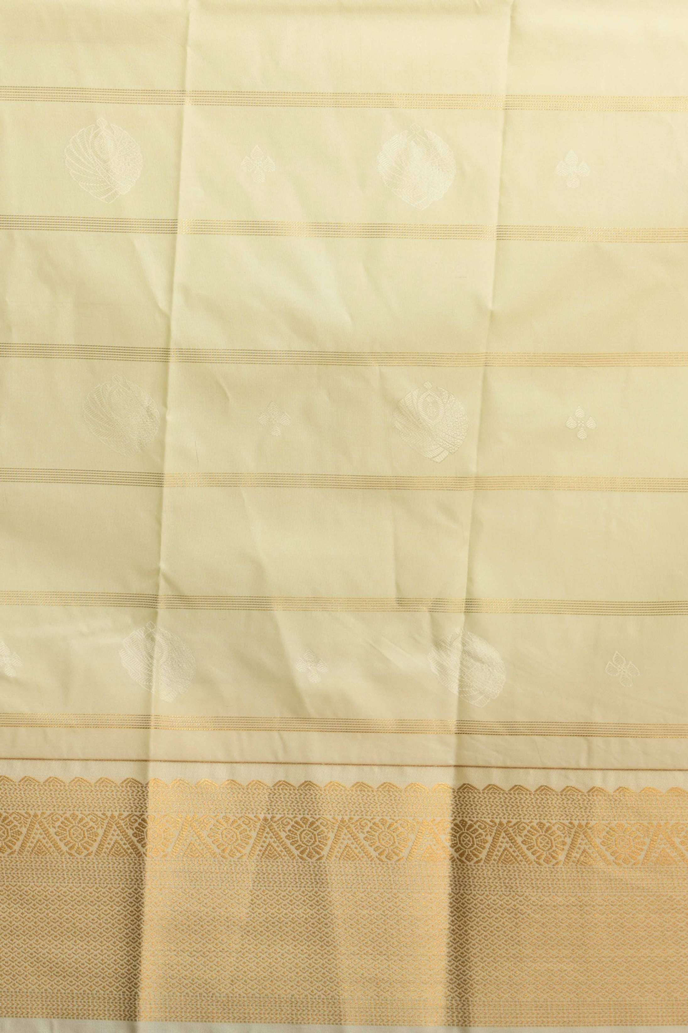Cobalt blue and cream checked semi silk saree