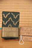 Bottle green designer soft silk saree