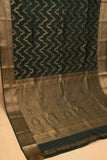 Bottle green designer soft silk saree