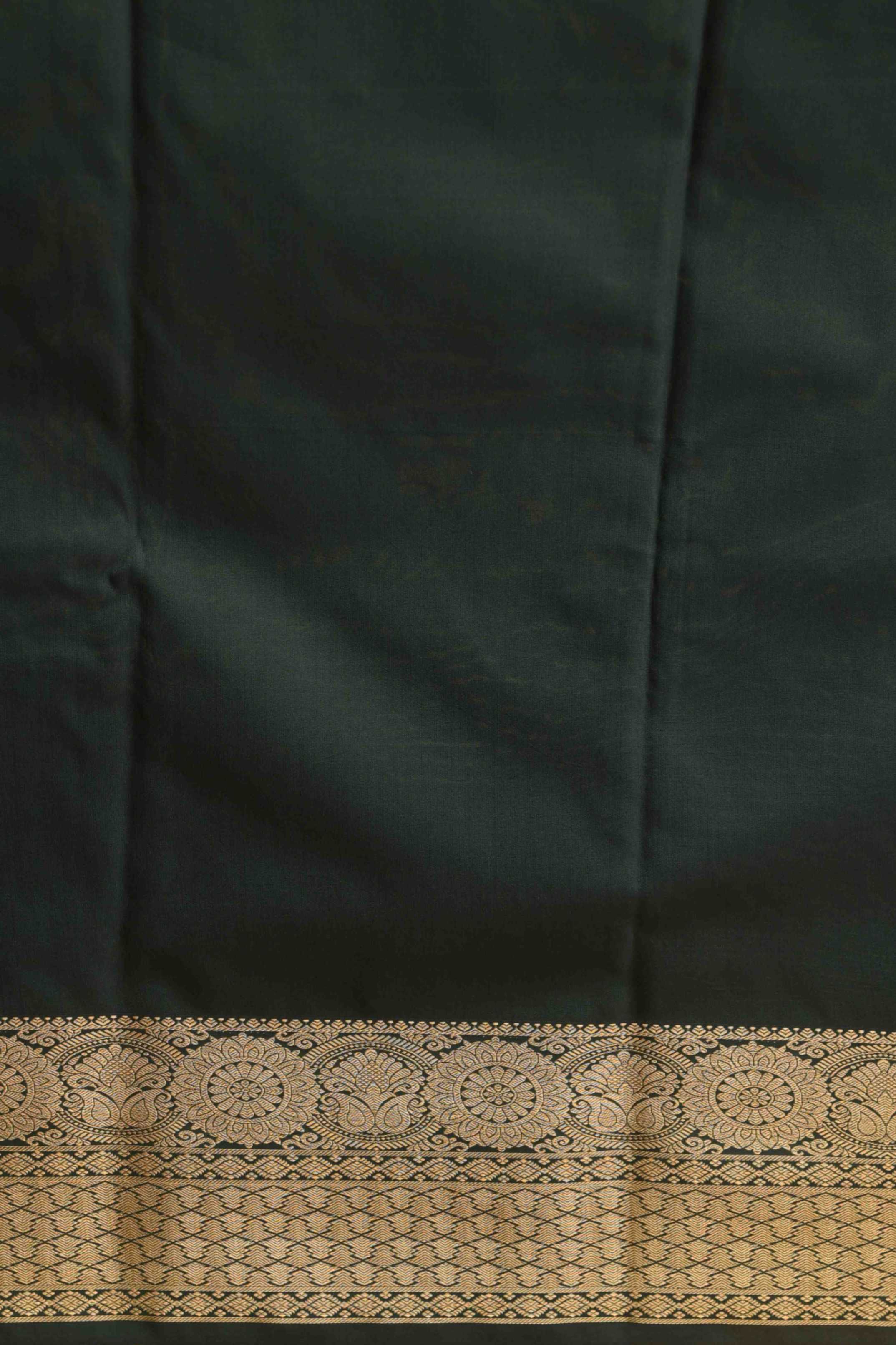 Bottle green designer soft silk saree