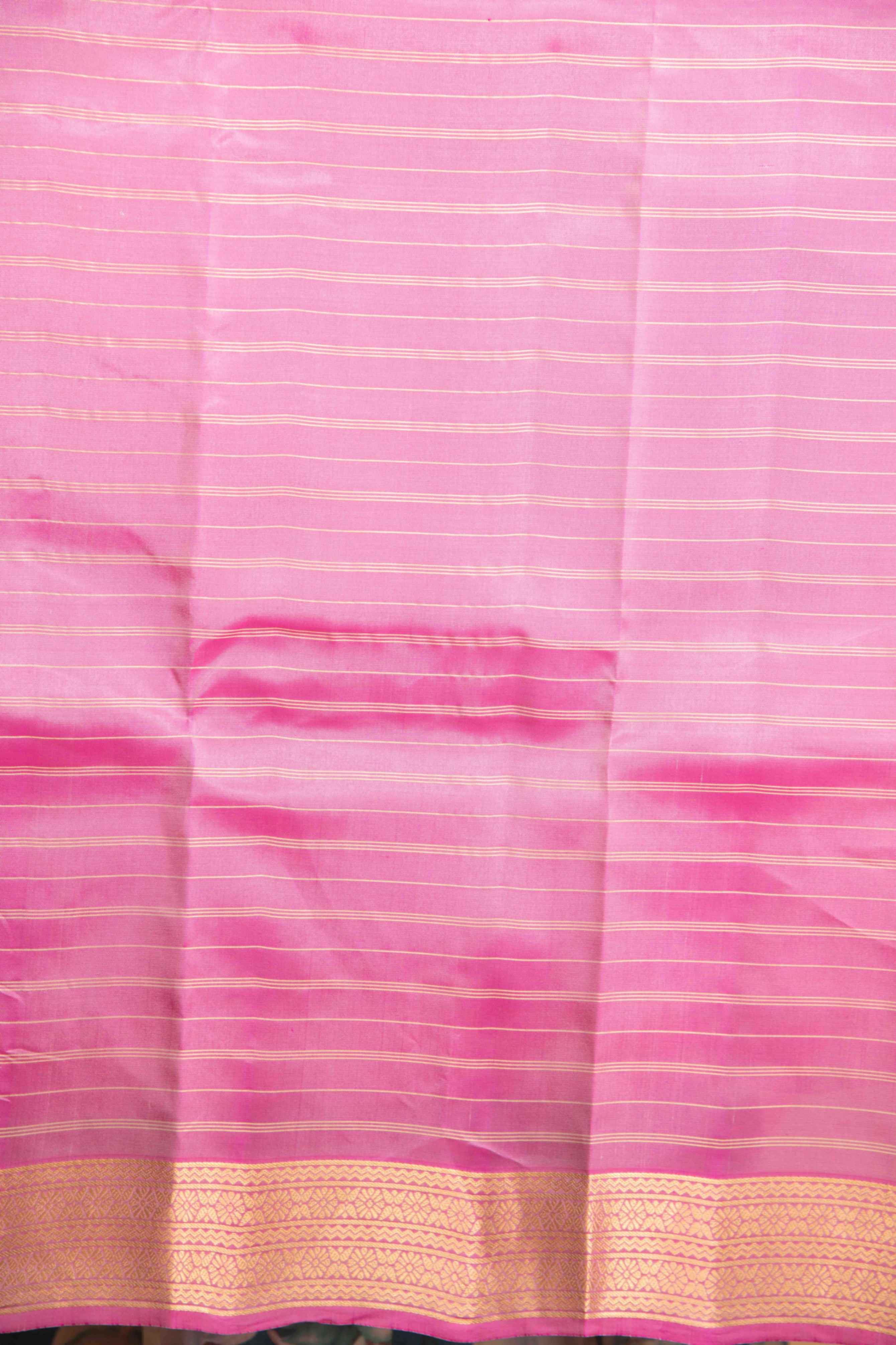 Offwhite and pink retta pettu pure touch silk saree
