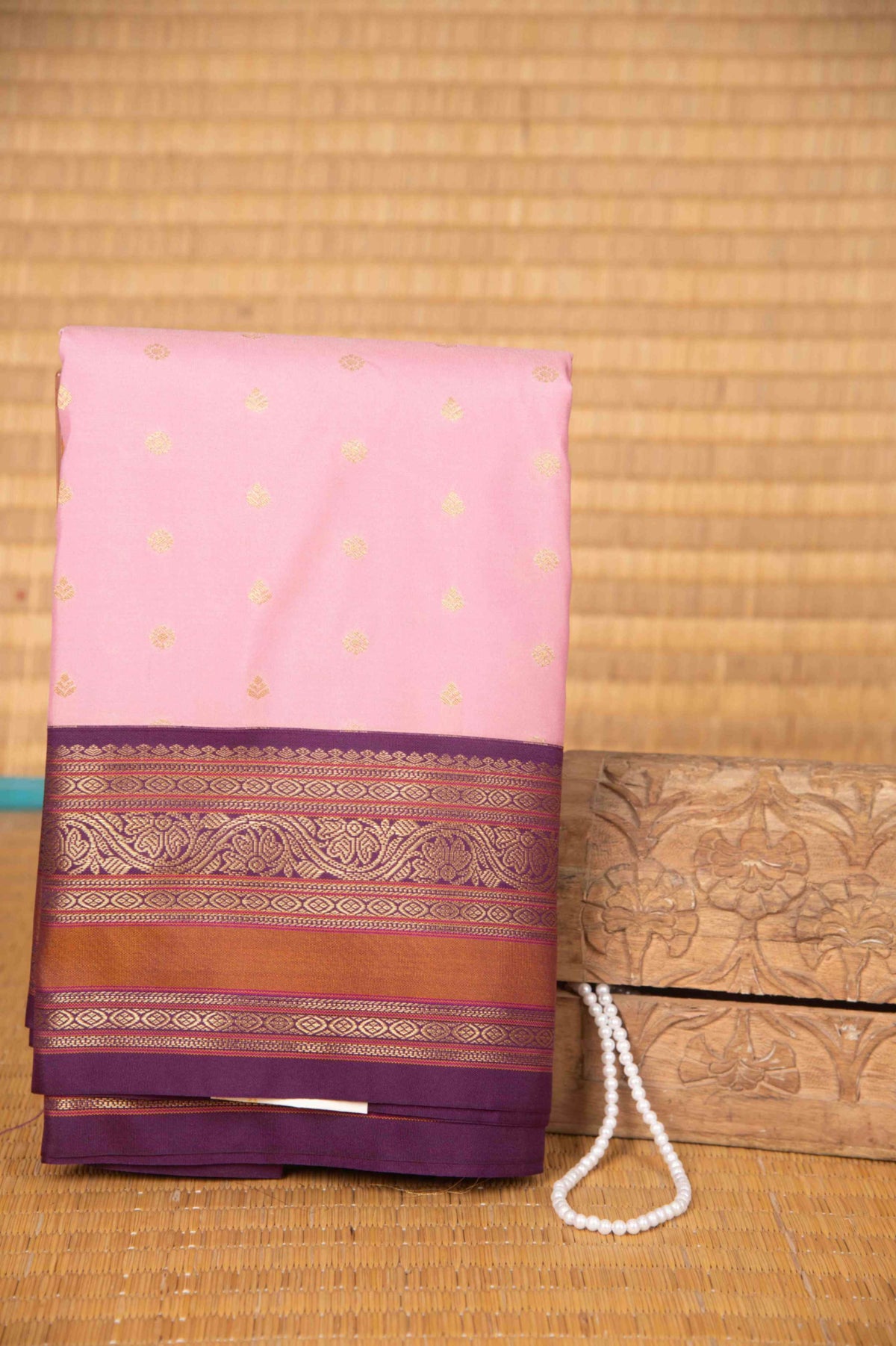 Baby pink soft silk saree