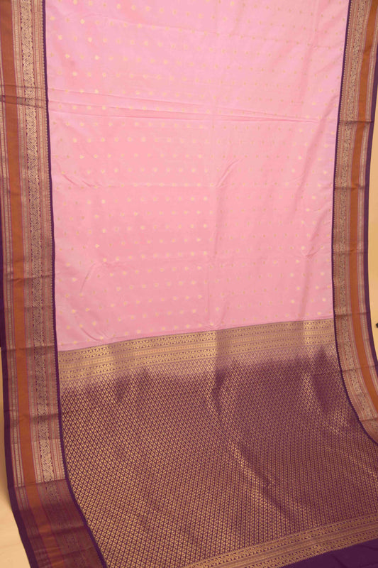 Baby pink soft silk saree