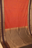 Rust orange and brown retta pettu semi silk saree