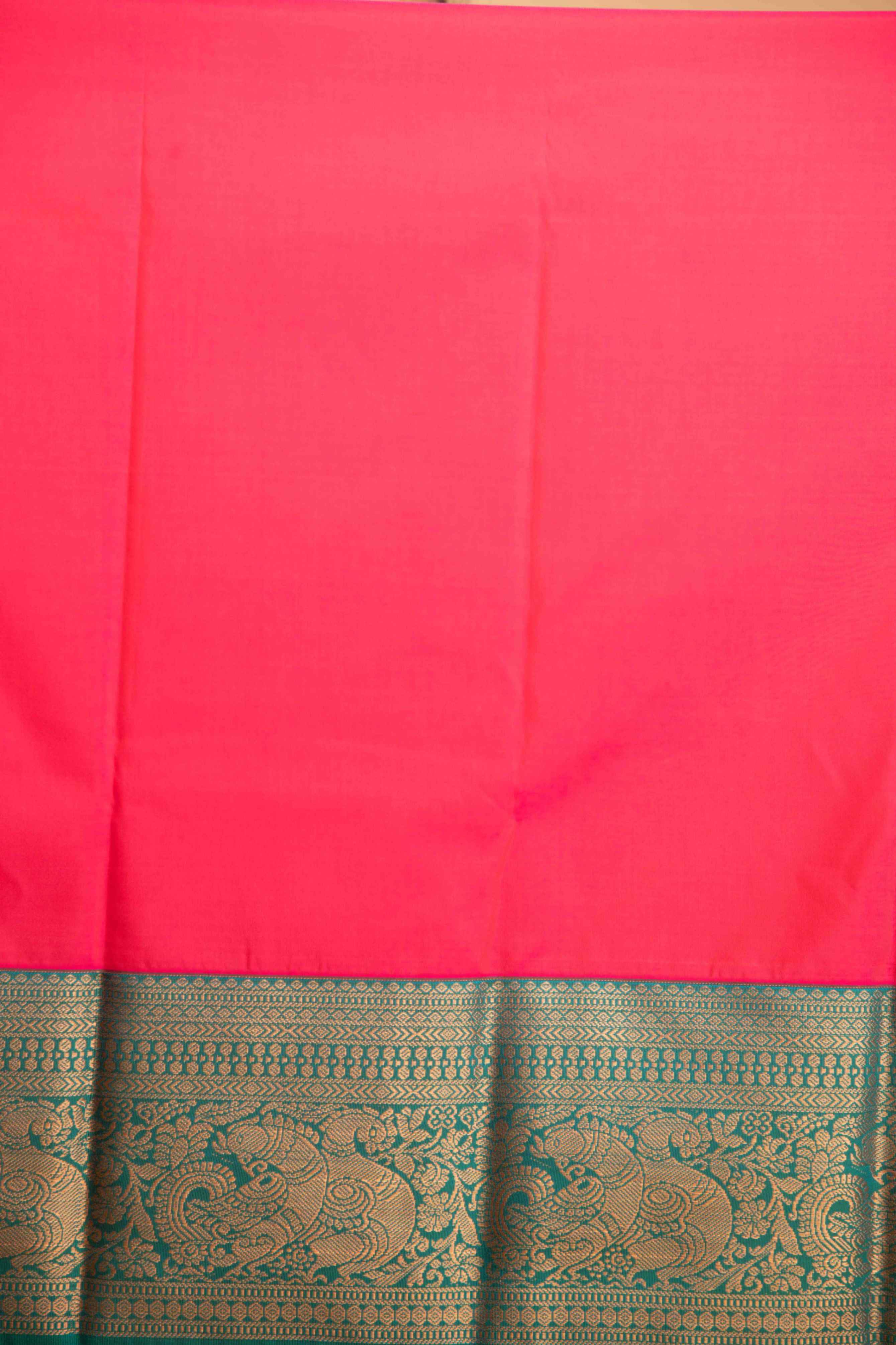 Lime green ganga jamuna soft silk saree