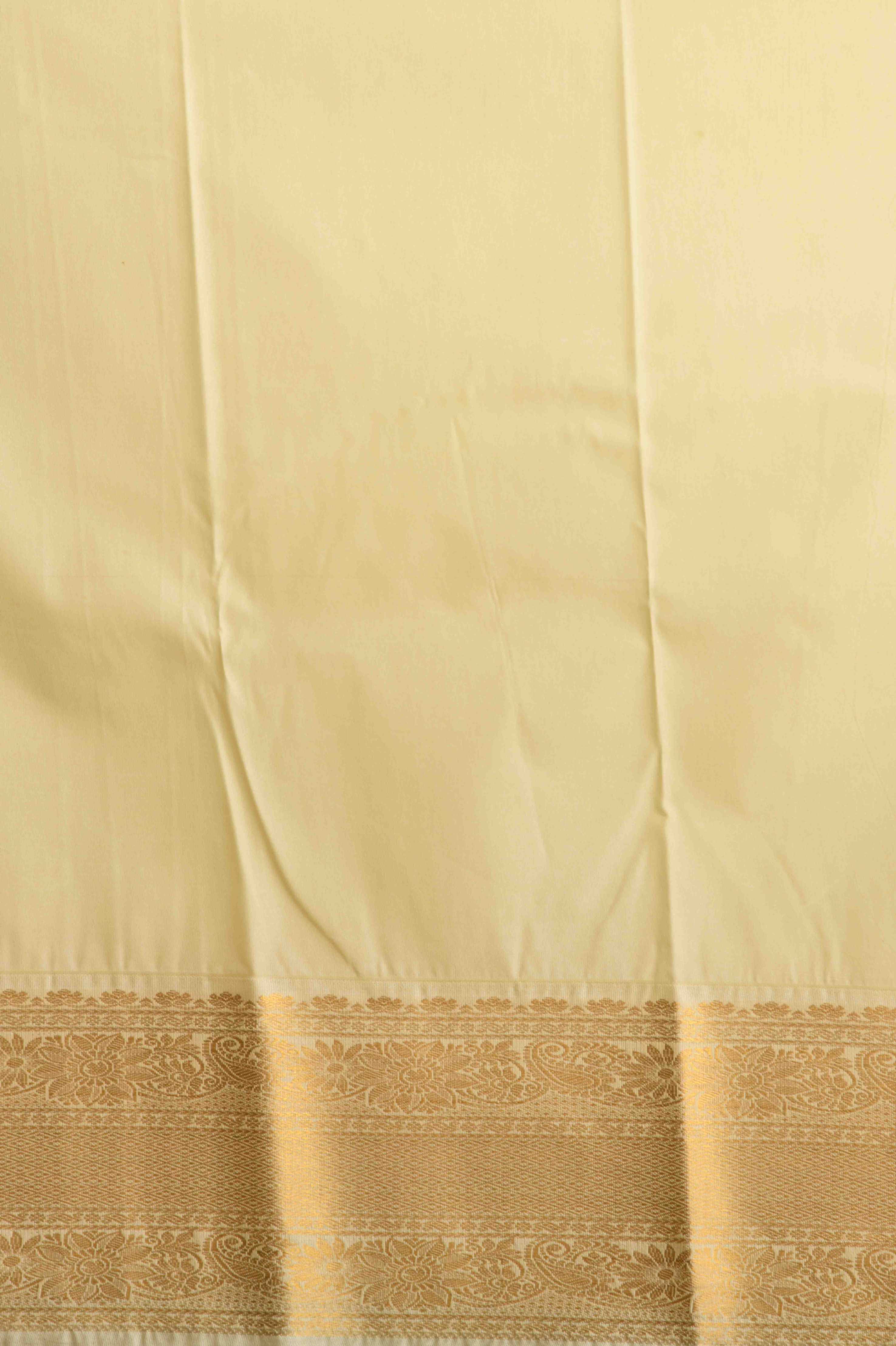 Bottle green zari kattam semi silk saree