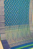Peacock blue soft silk saree