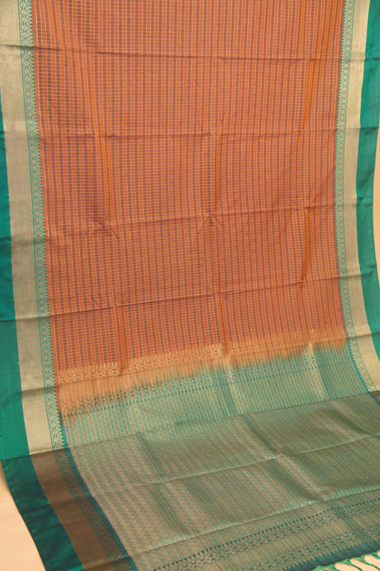 Brown kattam soft silk saree