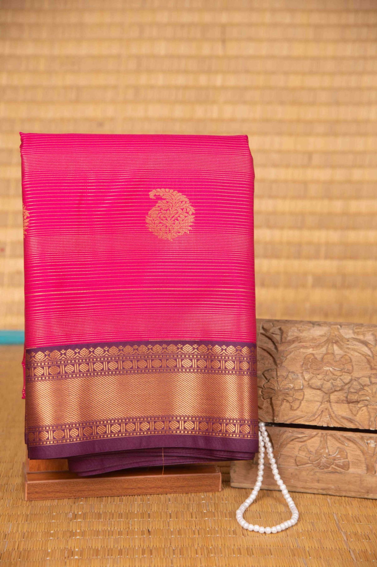 Pink vairaoosi semi silk saree