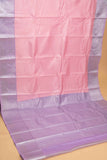 Pastel pink and lavender brocade semi silk saree