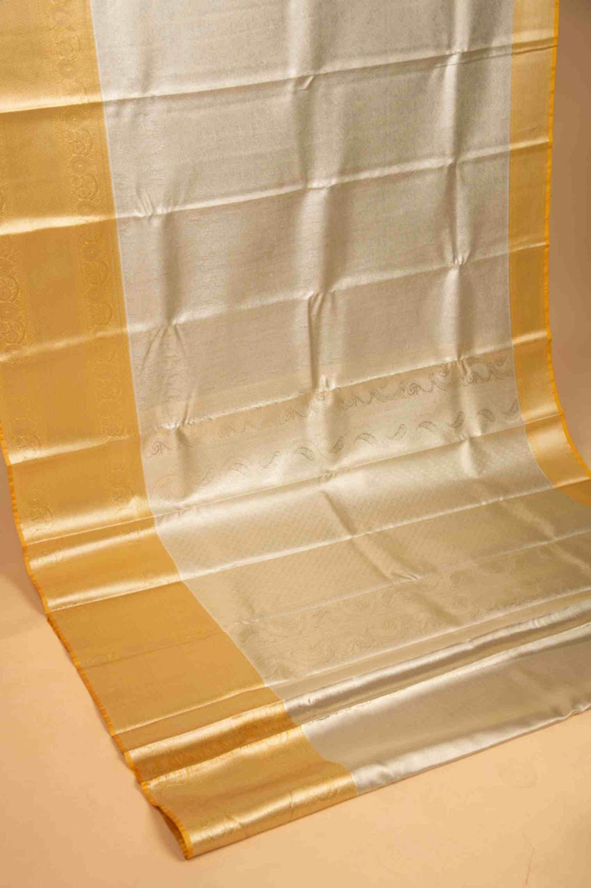 Silver tissue silk saree