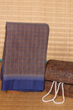 Grey and blue kanchi cotton saree