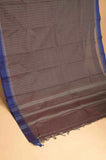 Grey and blue kanchi cotton saree