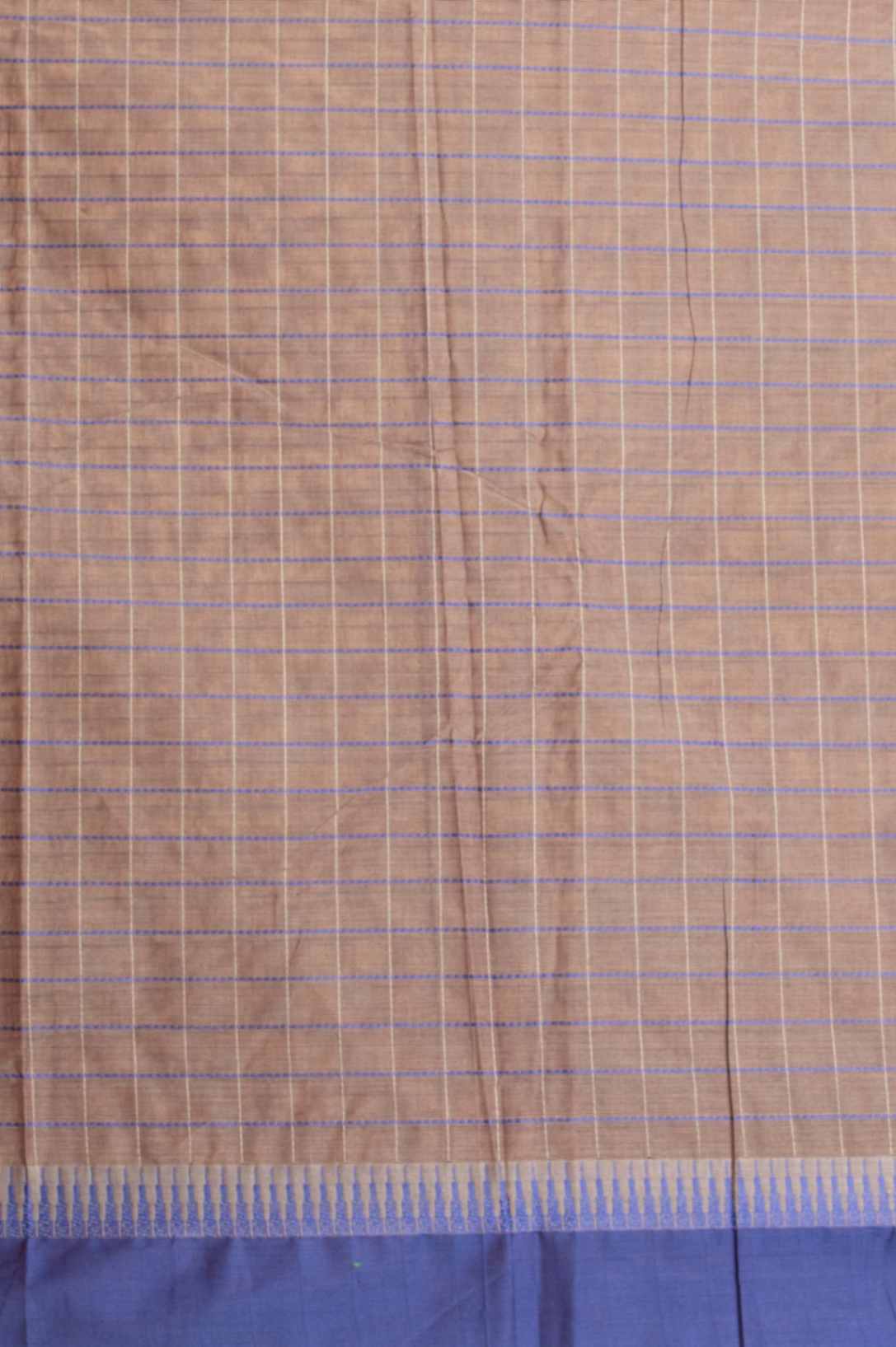 Grey and blue kanchi cotton saree