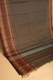 Grey and brown kanchi cotton saree