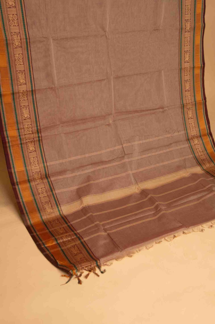 Light brown kanchi cotton saree