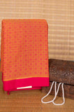 Orange kanchi cotton saree