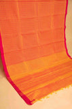 Orange kanchi cotton saree