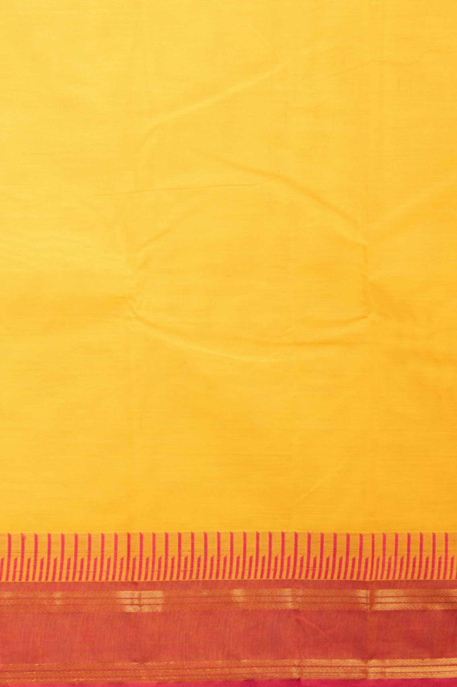Yellow and pink kanchi cotton saree