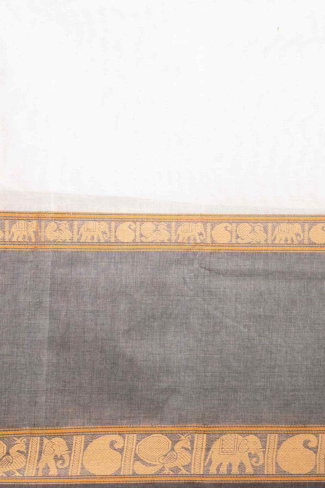 Offwhite and grey kanchi cotton saree