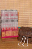Grey ganga jamuna kanchi cotton saree