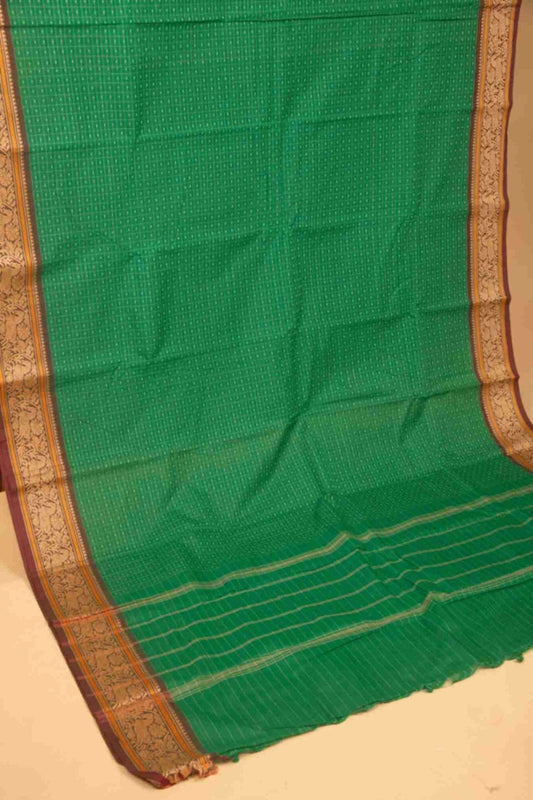 Green ayiram butta kanchi cotton saree