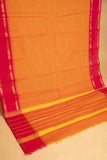 Orange and pink retta pettu kanchi cotton saree