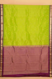 Lime green and purple pure touch silk saree