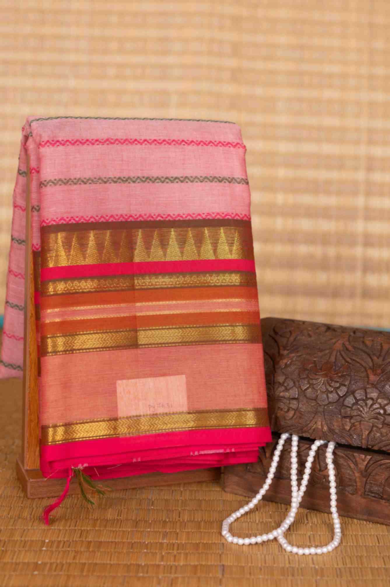 Pink veldhari kanchi cotton saree