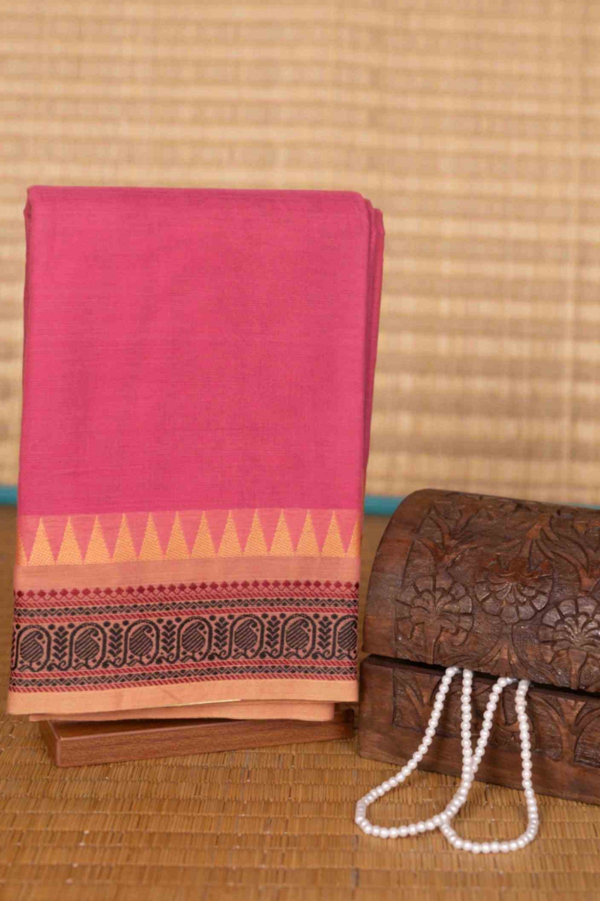 Soft pink kanchi cotton saree