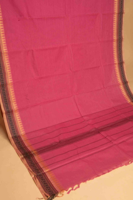 Soft pink kanchi cotton saree