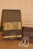Brown muthu kattam kanchi cotton saree