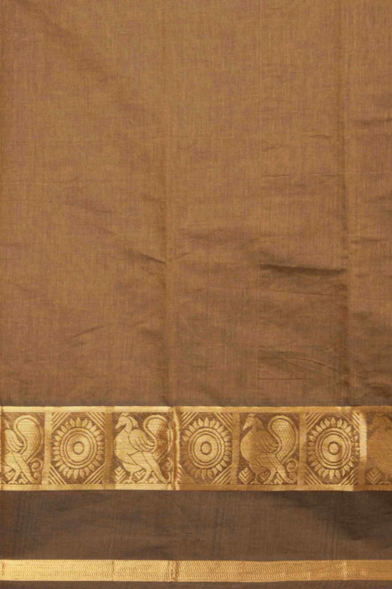 Brown muthu kattam kanchi cotton saree