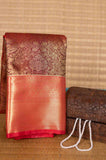 Red and maroon bridal silk saree