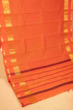 Orange muthu kattam kanchi cotton saree