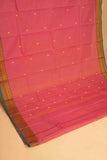 Pink and green kanchi cotton saree
