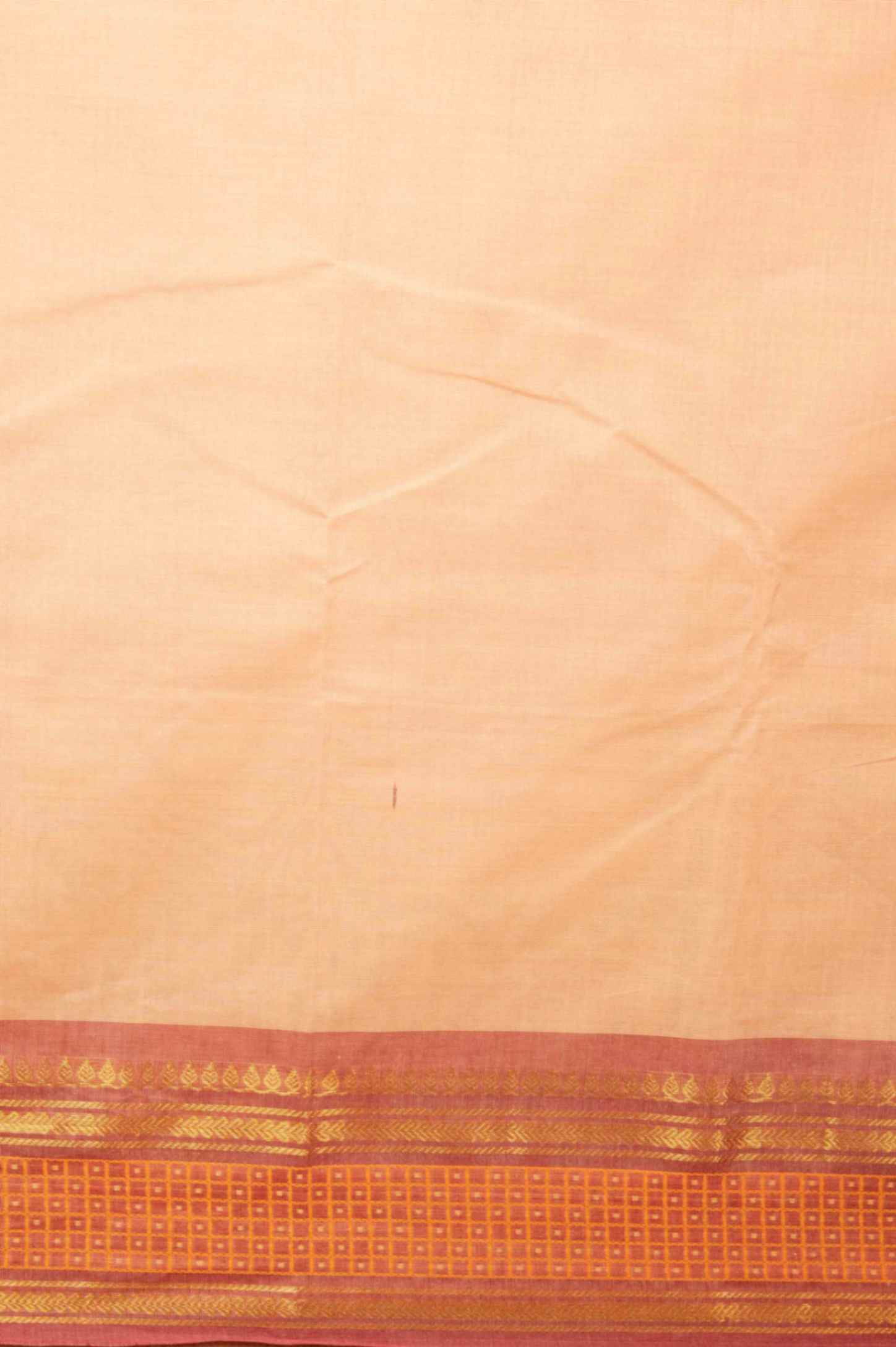 Cream kanchi cotton saree