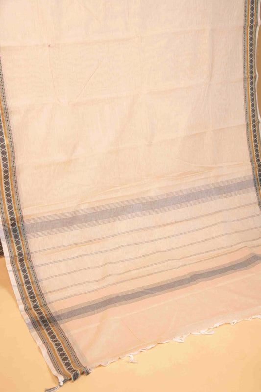 Almond white kanchi cotton saree