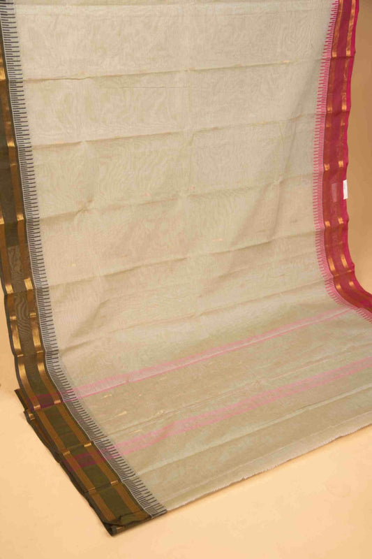 Grey and pink retta pettu kanchi cotton saree