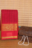 Red muthu kattam kanchi cotton saree