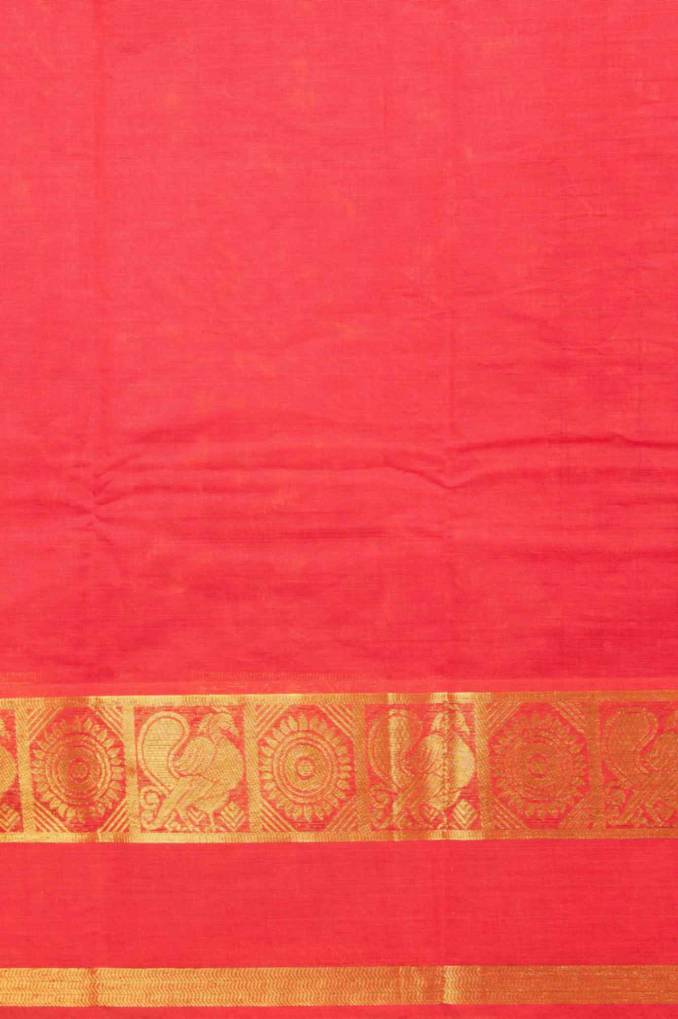 Red muthu kattam kanchi cotton saree