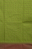 Green and brown kanchi cotton saree