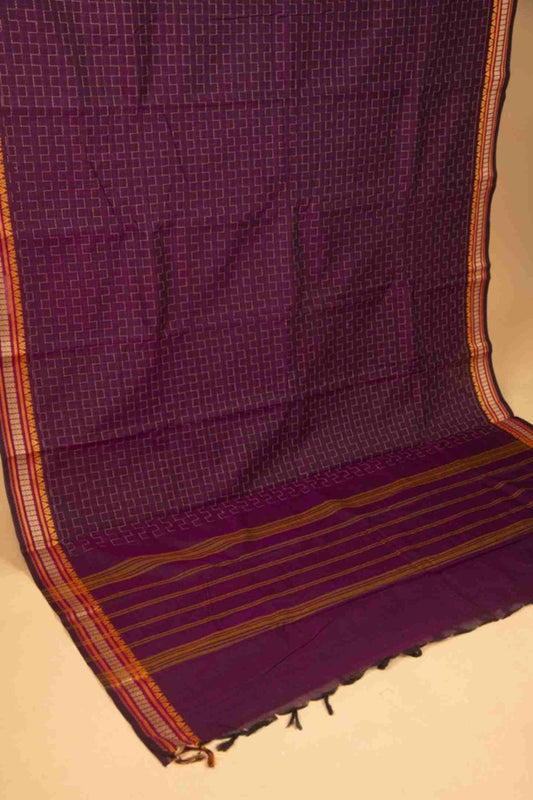 Purple kanchi cotton saree