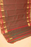 Brownish green kanchi cotton saree