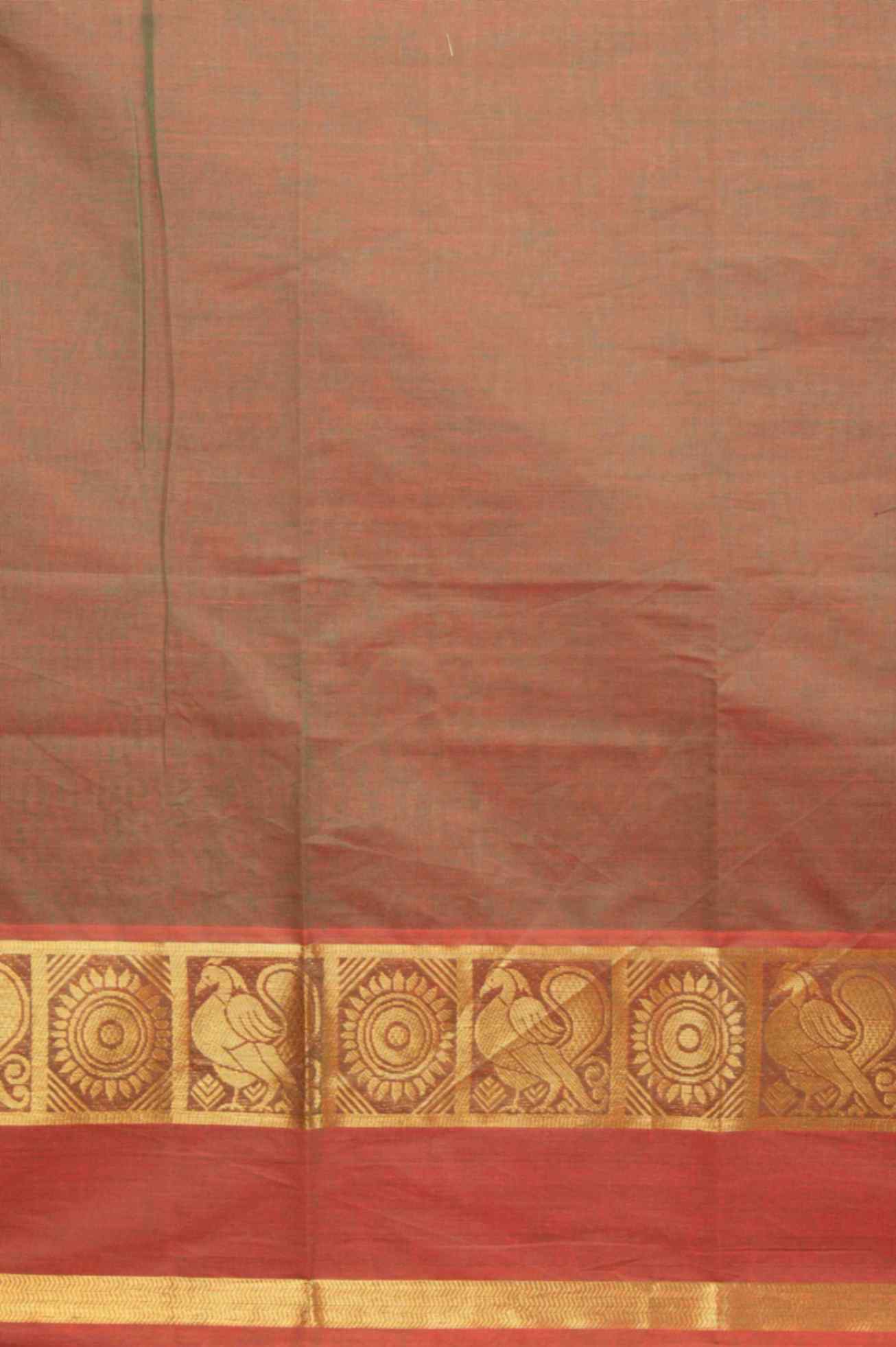 Brownish green kanchi cotton saree