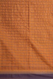 Brown and blue kanchi cotton saree