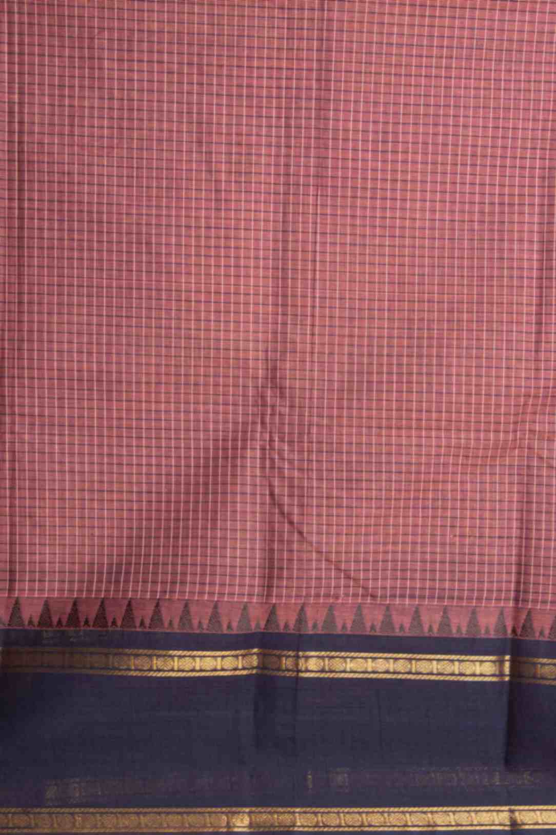 Grape purple and blue kanchi cotton saree