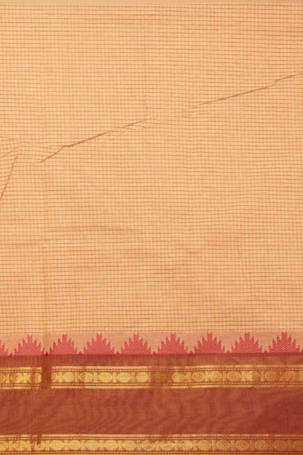 Beige and brown kanchi cotton saree