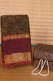 Black and magenta kanchi cotton saree