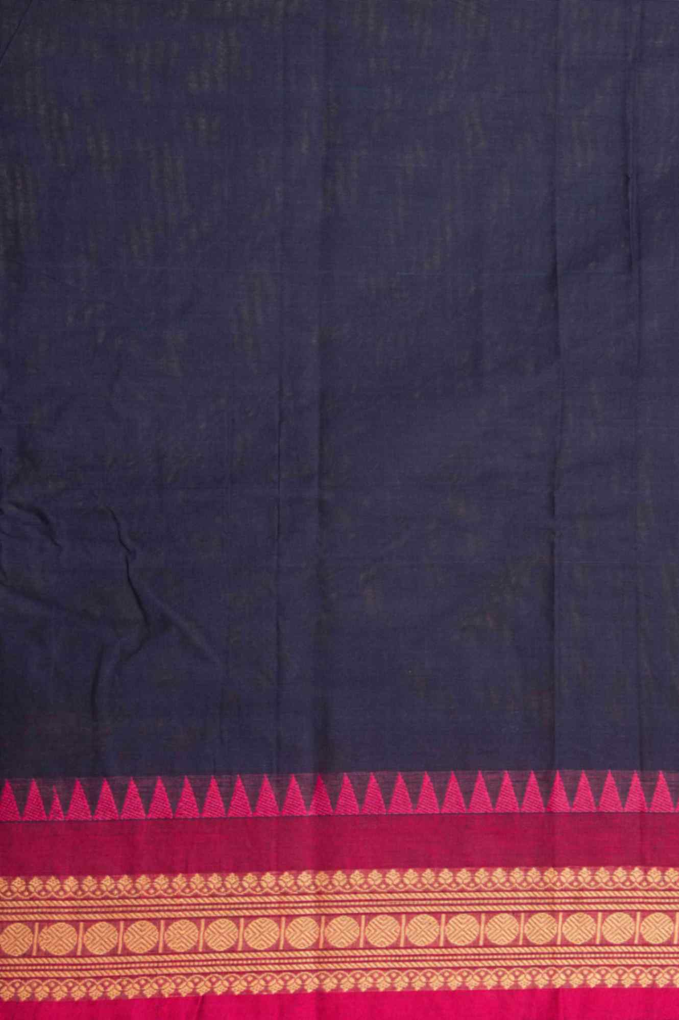 Navyblue and purple kanchi cotton saree